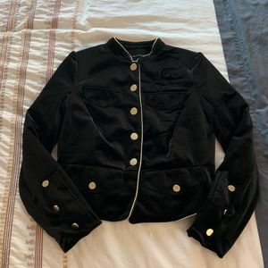 Who What Wear Black Velvet Military Style Jacket